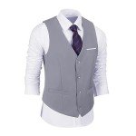 Men's Slim Fit 2-Piece Suit Set - Gray XL