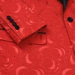 Men's Floral Jacquard Suit Set - Red, Small