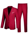 Slim Fit Light Burgundy Men's Suit for Weddings
