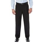 Haggar Men's Black Dress Pants with Expandable Waistband
