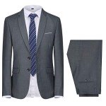 Men's Slim Fit 2-Piece Dark Gray Suit Set