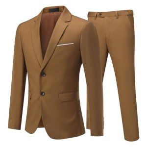 Slim Fit 2-Piece Men's Suit in Dark Coffee
