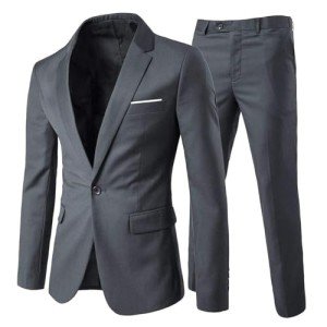 Cloudstyle Men's Slim Fit 2-Piece Dress Suit