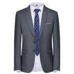 Men's Slim Fit 2-Piece Dark Gray Suit Set