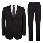 Men's Slim Fit 2-Piece Black Suit Set