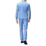 Light Blue Slim Fit Men's 2-Piece Suit Set