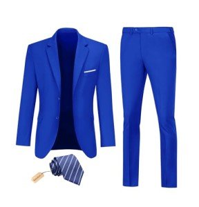 Royal Blue Slim Fit Tuxedo Suit Set for Men