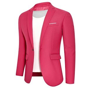 Hot Pink Slim Fit Men's 2-Piece Suit Set