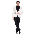 Men's Floral Jacquard Dress Suit Set - Ivory
