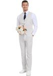 Aowdoy Men's Casual Slim Fit Linen Suit Set