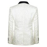 Men's Floral Jacquard Dress Suit Set - Ivory