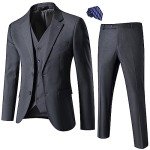 Men's Slim Fit 3-Piece Suit in Dark Grey