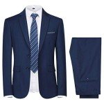 Cloudstyle Men's Slim Fit Navy 2-Piece Suit