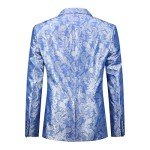 Men's Blue Paisley Dress Suit Set, Medium