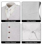 Aowdoy Men's Casual Slim Fit Linen Suit Set