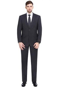 Men's Classic Fit Charcoal Suit Jacket & Pants Set
