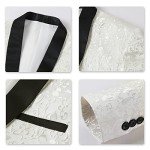 Men's Floral Jacquard 2-Piece Suit Set - Ivory