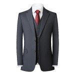 Men's Slim Fit 3-Piece Suit in Dark Grey