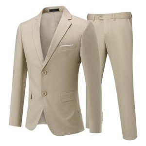 Cloudstyle Men's Slim Fit 2-Piece Suit Set