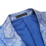 Men's Blue Paisley Dress Suit Set, Medium
