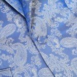 Men's Blue Paisley Dress Suit Set, Medium