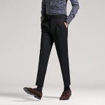 Black High-Waisted Slim Fit Trousers for Men