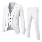 Men's Slim Fit 3 Piece Suit - White
