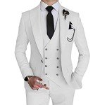 Men's Slim Fit 3-Piece White Tux Suit Set