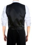 Men's Black Paisley Suit Vest & Tie Set