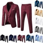 Men's Slim Fit 3 Piece Suit - White