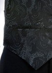 Men's Black Paisley Suit Vest & Tie Set
