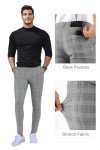 Men's Slim Fit Plaid Chinos Pants - Grey