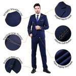 Men's Slim Fit 3-Piece Black Suit with Tie