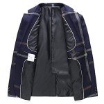 Men's Blue Plaid 3-Piece Suit Set - X-Large