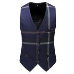 Men's Blue Plaid 3-Piece Suit Set - X-Large