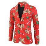 Men’s Slim Fit 3-Piece Christmas Gingerbread Suit
