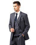 Men's Slim Fit Dark Grey 3-Piece Suit Set