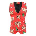 Men’s Slim Fit 3-Piece Christmas Gingerbread Suit