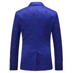 MOGU Men's Blue Casual Slim Fit 3-Piece Suit