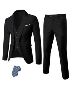Men’s Slim Fit 3-Piece Blazer Vest Set