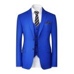 Royal Blue 3-Piece Men's Dress Suit Set