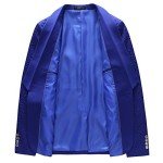 MOGU Men's Blue Casual Slim Fit 3-Piece Suit