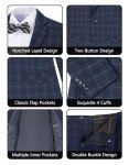 Navy Blue Plaid 3-Piece Men's Suit Set