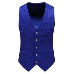 MOGU Men's Blue Casual Slim Fit 3-Piece Suit