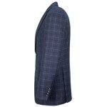 Navy Blue Plaid 3-Piece Men's Suit Set
