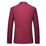 MOGU Men's Slim Fit 3-Piece Tuxedo Suit, Wine