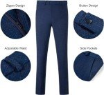 Mrbuerly Men's 3-Piece Navy Blue Suit Set