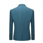 Men's Lake Blue 3-Piece Wedding Suit, Large