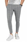 Men's Slim Fit Plaid Chinos Dress Pants - Grey