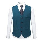 Men's Lake Blue 3-Piece Wedding Suit, Large